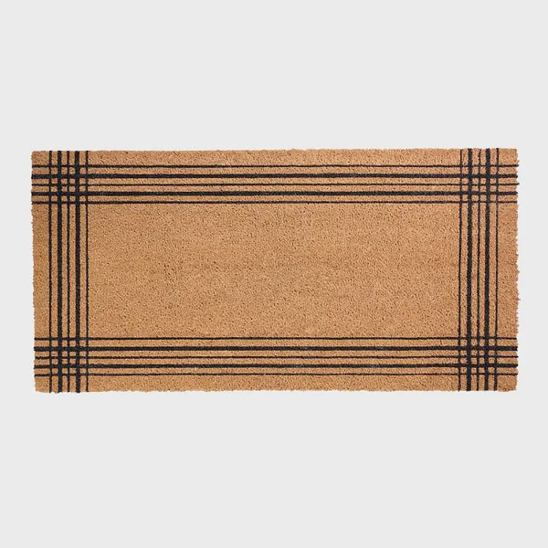 Ticking Jumbo Doormat / Criss Cross