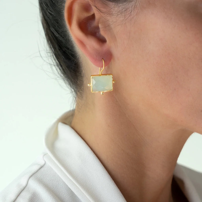 Kasbah Earrings / Aqua Chalcedony