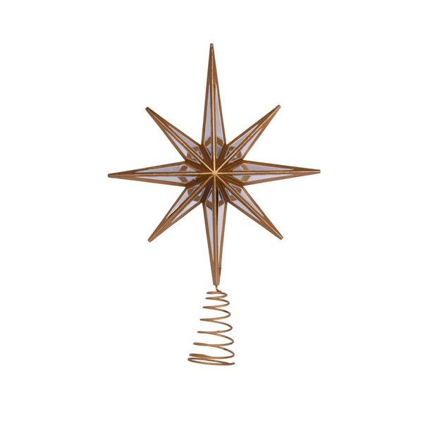 8 Point Mirrored Tree Topper Star / Copper