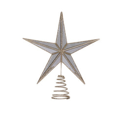 5 Point Mirrored Tree Topper Star / Champagne