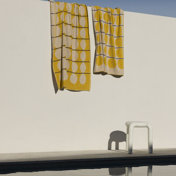 Abacus Beach Towel / Daffodil + Cream