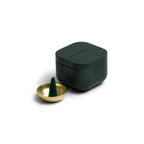 Cubed Metal Tin Incense / Dark Green
