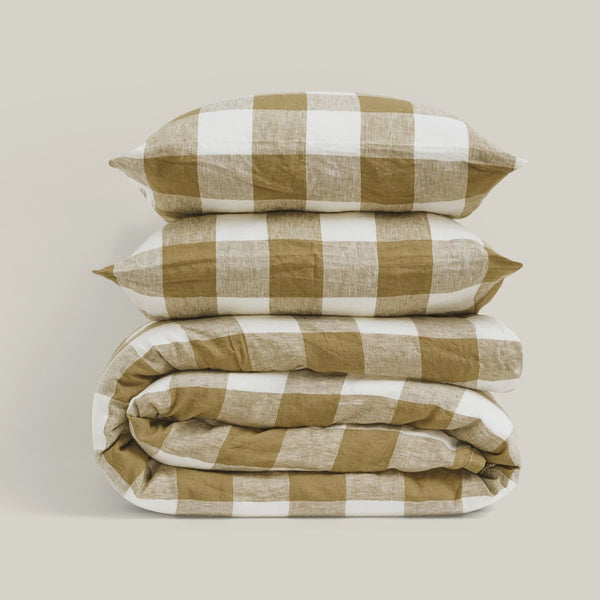 Duvet Cover King / Olive Check