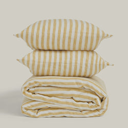 Duvet Cover King / Yellow Stripes