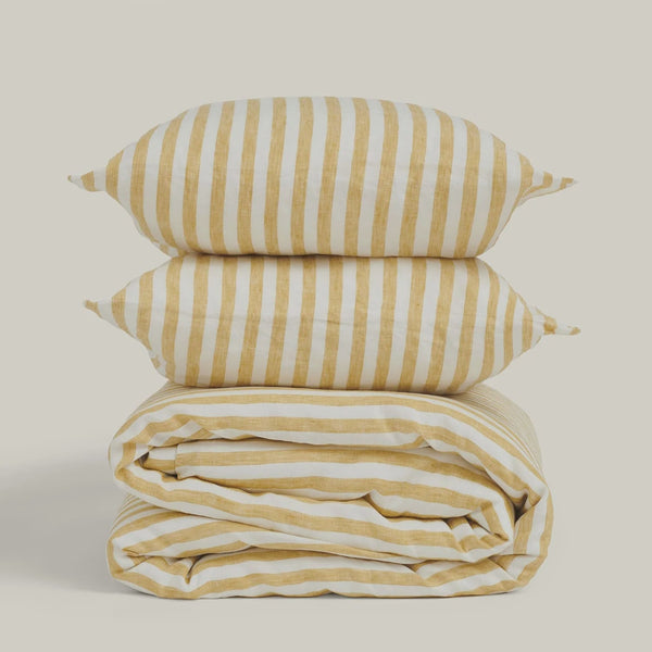 Duvet Cover King / Yellow Stripes