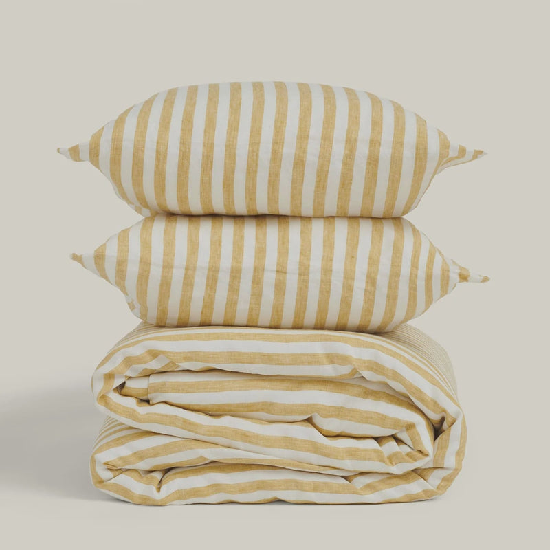 Duvet Cover King / Yellow Stripes