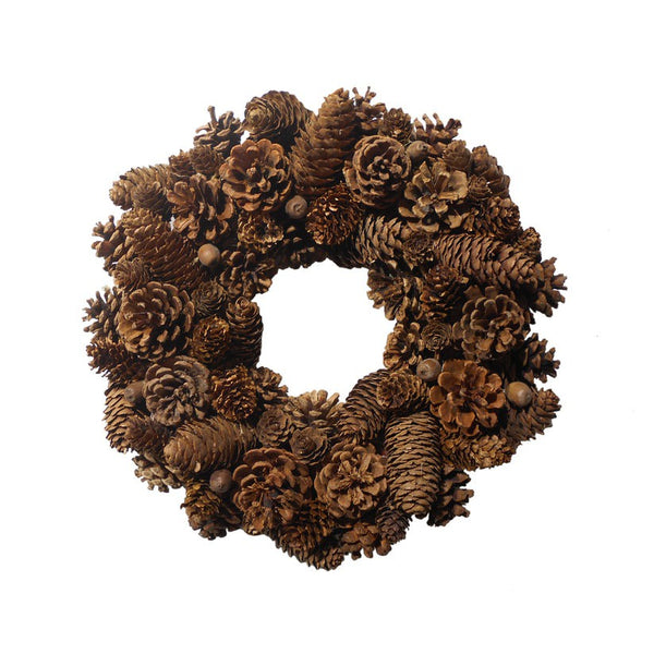 34cm Pinecone Wreath / Natural