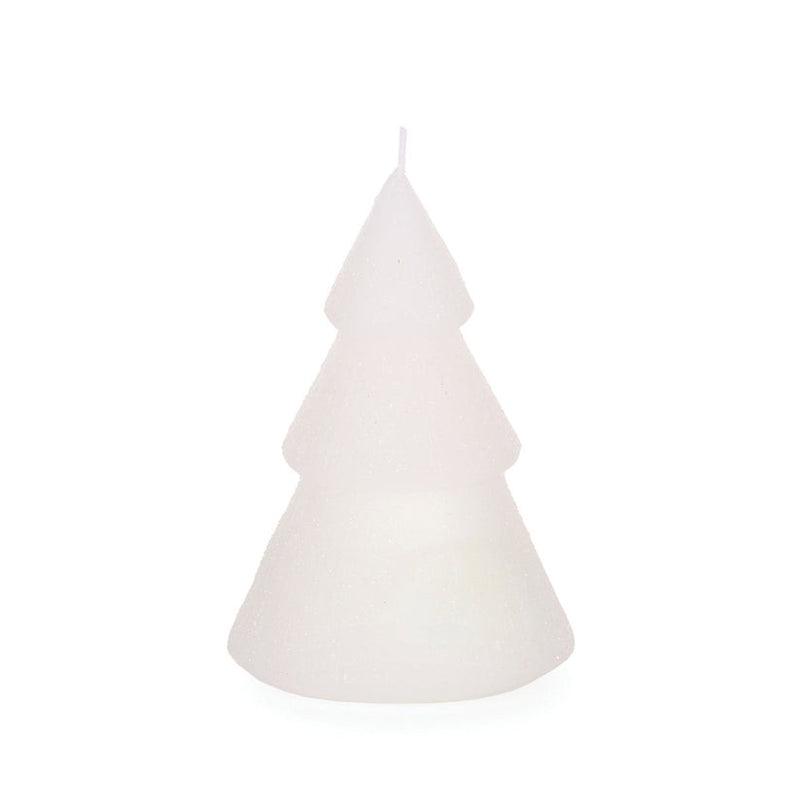 Ribbed Tree Candle 13.5cm / White