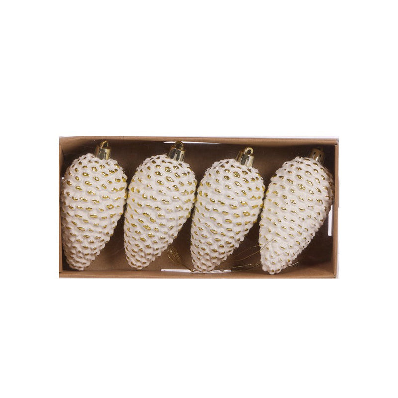 Hanging Pinecone 4pack / White