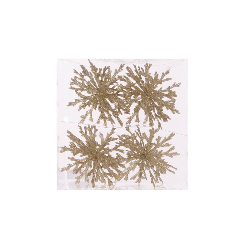 Glitter Snowflake 4pack / Champagne