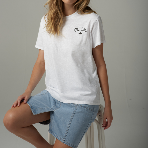 EL SOL Printed Tee / Daffodil + Pink