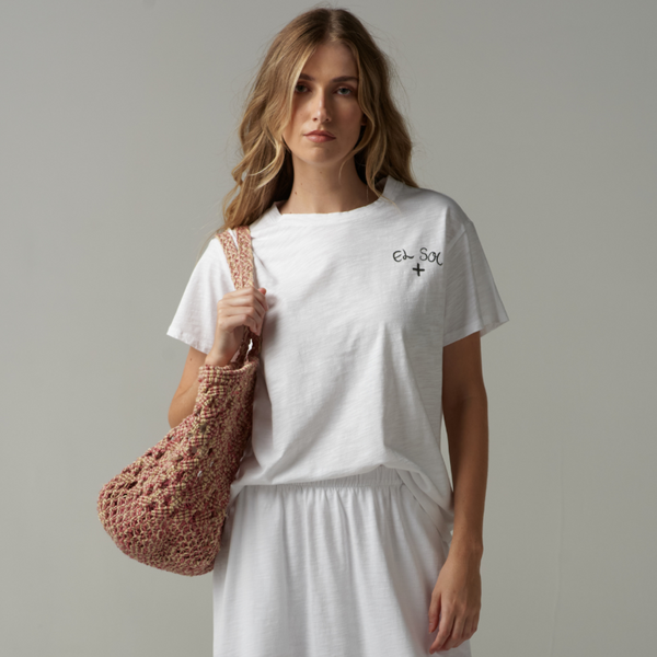 EL SOL Printed Tee / Terracotta + Yellow