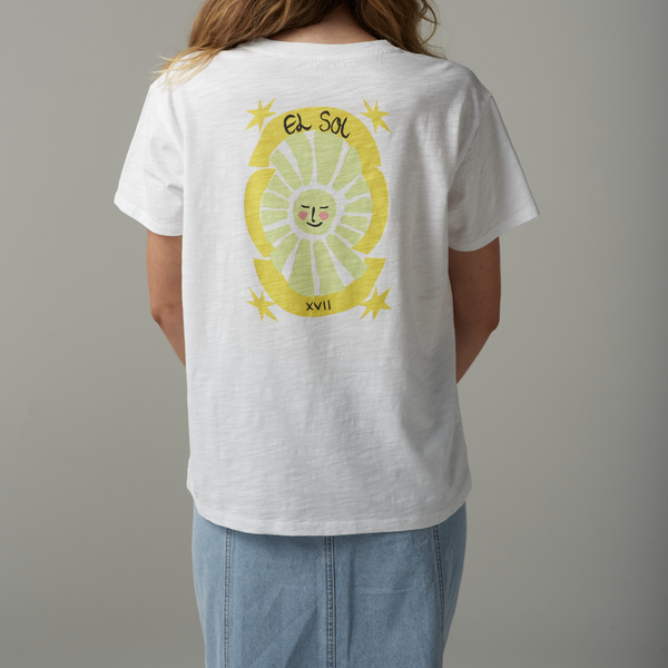 EL SOL Printed Tee / Daffodil + Pink
