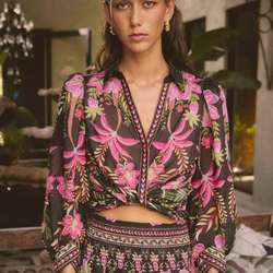 Elysian Silk Print Shirt / Anthos Lotos