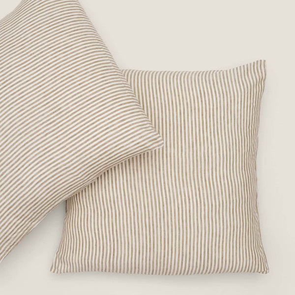 European Pillowcase Set 2 / Olive Stripes