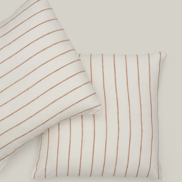 European Pillowcase Set 2 / Tobacco Stripes