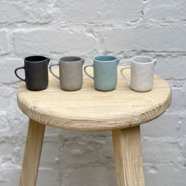 Flax Milk Jug / Duck Egg