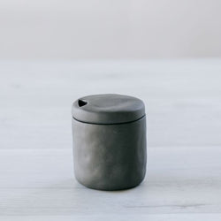 Flax Sugar Pot / Charcoal