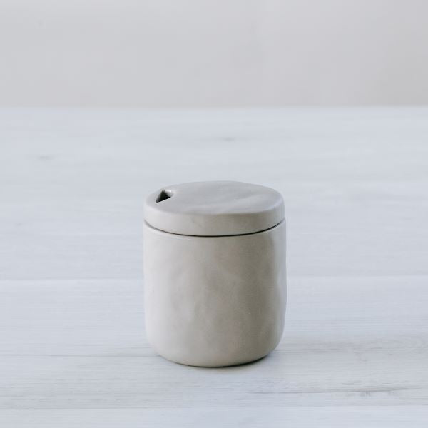 Flax Sugar Pot / Grey