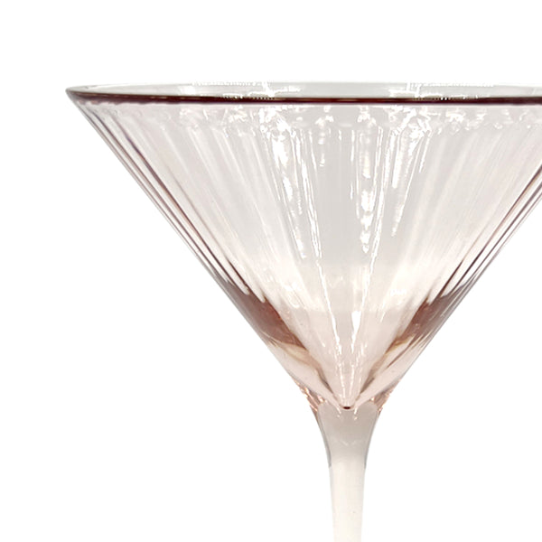 Ribbed Acrylic Martini Glass / Pink