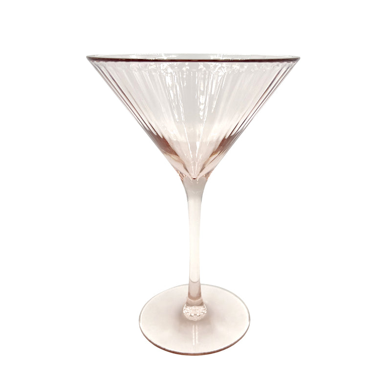 Ribbed Acrylic Martini Glass / Pink