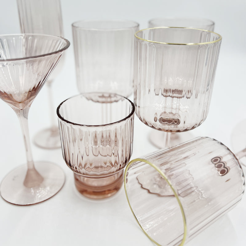 Ribbed Acrylic Tumbler / Pink