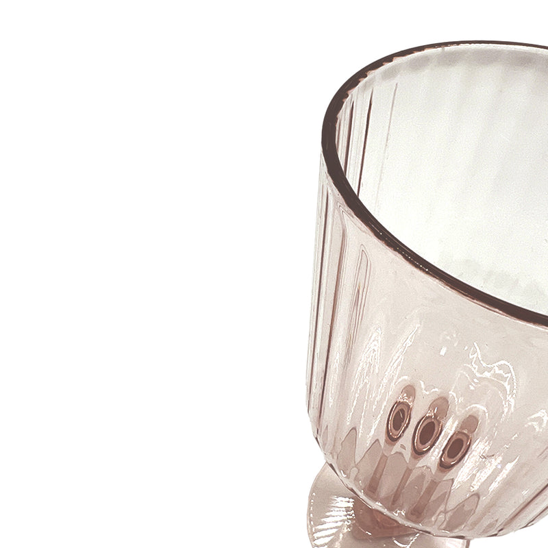 Ribbed Acrylic Wine Glass / Pink