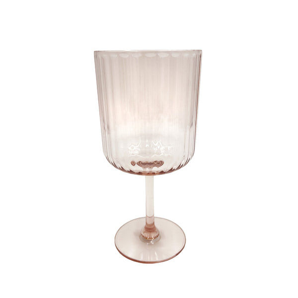 Ribbed Acrylic Wine Glass / Pink