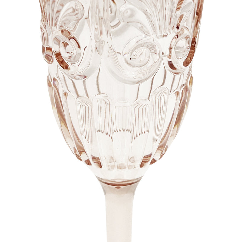 Acrylic Scollop Champagne Glass / Pink