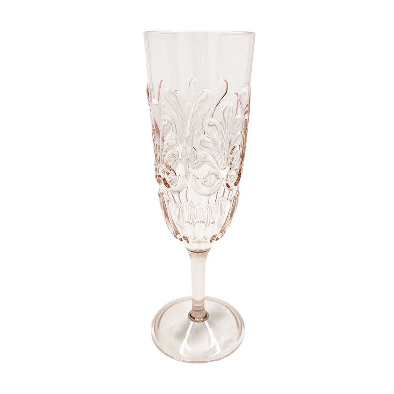 Acrylic Scollop Champagne Glass / Pink