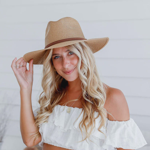 Panama Hat with Tan Band / Tan
