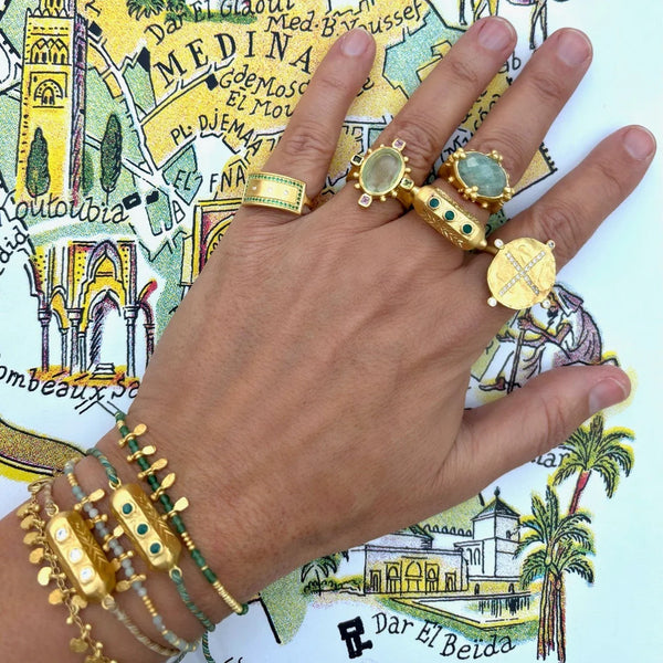 Beldi Bracelet Adjustable / Aventurine Green