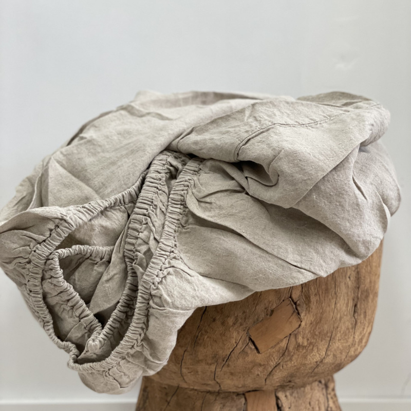 Basics Fitted Sheet King / Natural