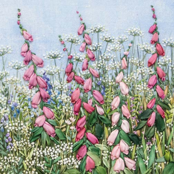 Jo Butcher Card / Flowers Embroidery