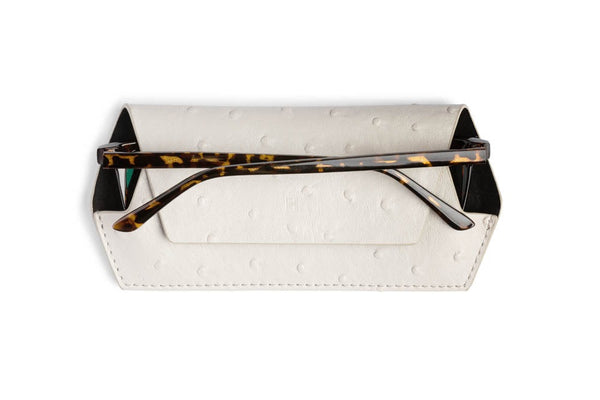 Glasses Case Ostrich Print / Stone