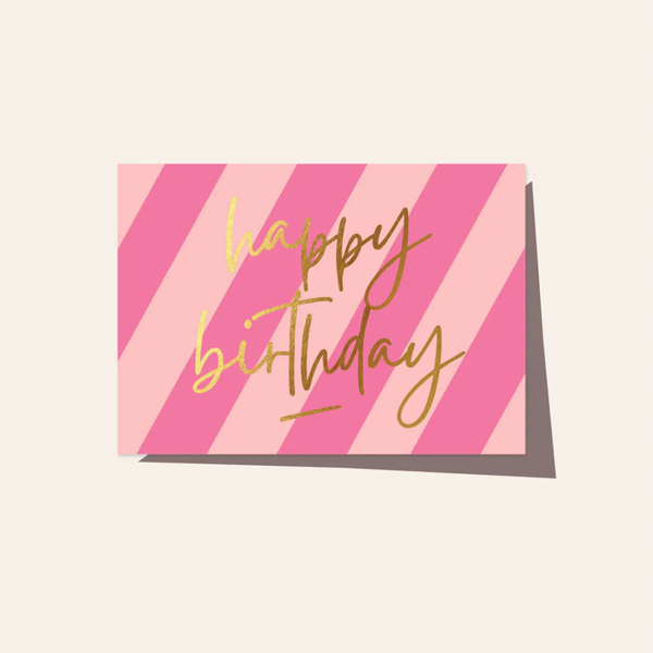 Stripe Birthday Card / Pink