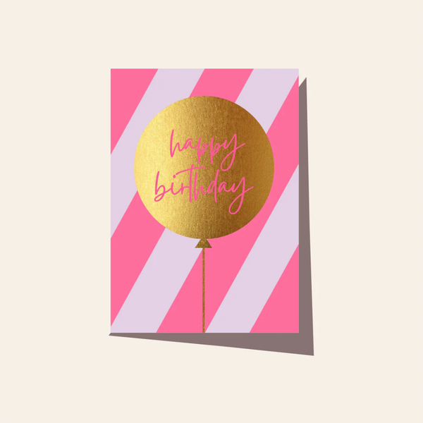 Balloon Neon Stripe Card