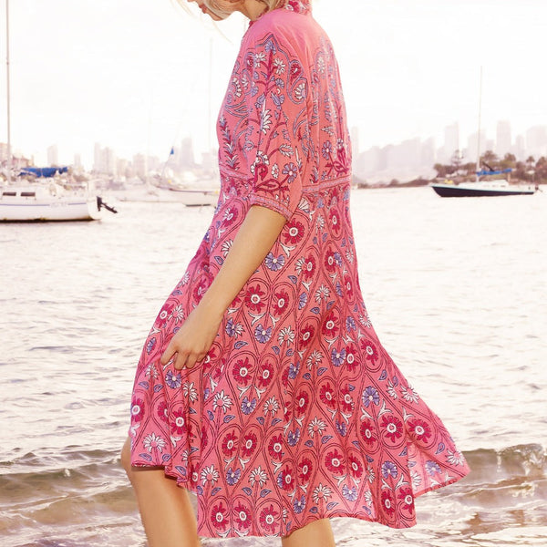 Georgia Midi Dress / Raspberry