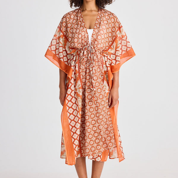 Asta Long Kaftan / Rust Floral