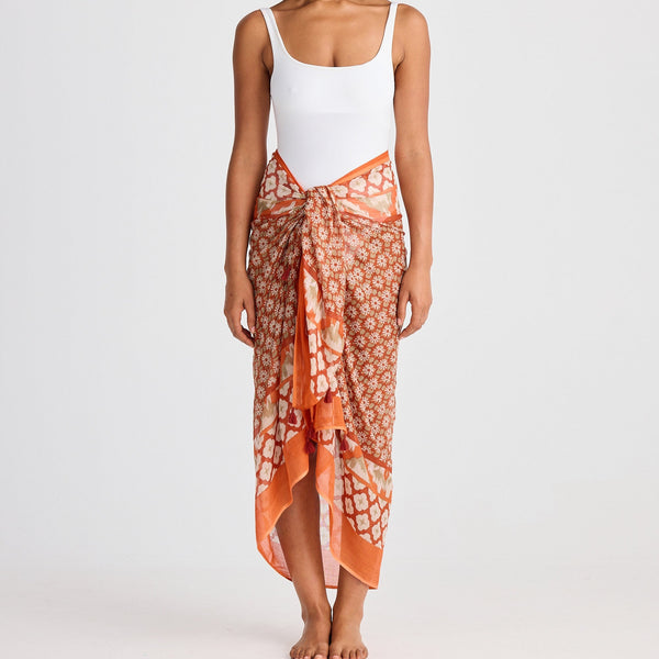 Stella Sarong / Rust Floral