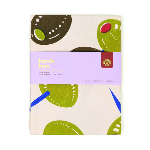 The Emmy Tea Towel / Olives