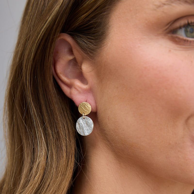 Stella Earrings / Silver + Gold
