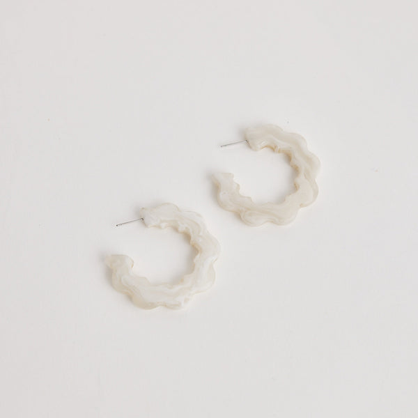 Polar Earrings / White Marble