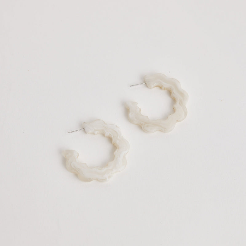 Polar Earrings / White Marble