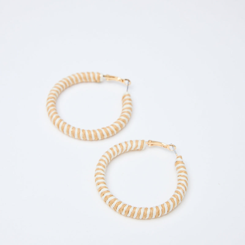 Sandra Earrings / Natural Stripe