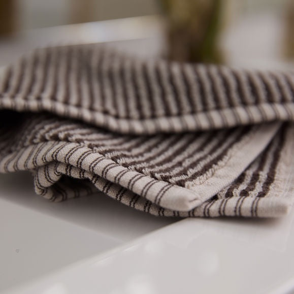 Stripe Cotton Hand Towel / Cocoa + Bone