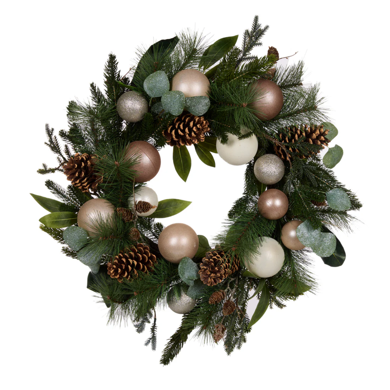Bauble Wreath 61cm / Copper