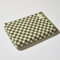 Check Bath Towel / Olive Green