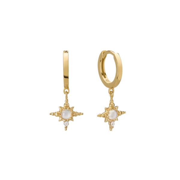 Huggies with Hanging Star / Gold