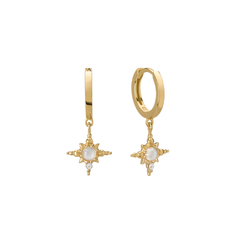 Huggies with Hanging Star / Gold
